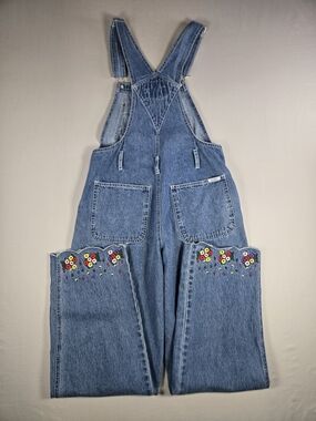 Vintage Y2K Blue Denim Embroidered Jeans Overalls